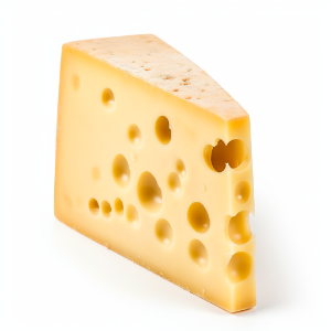 a block of swiss cheese