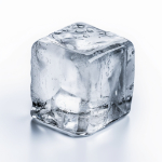 an ice cube on a white background